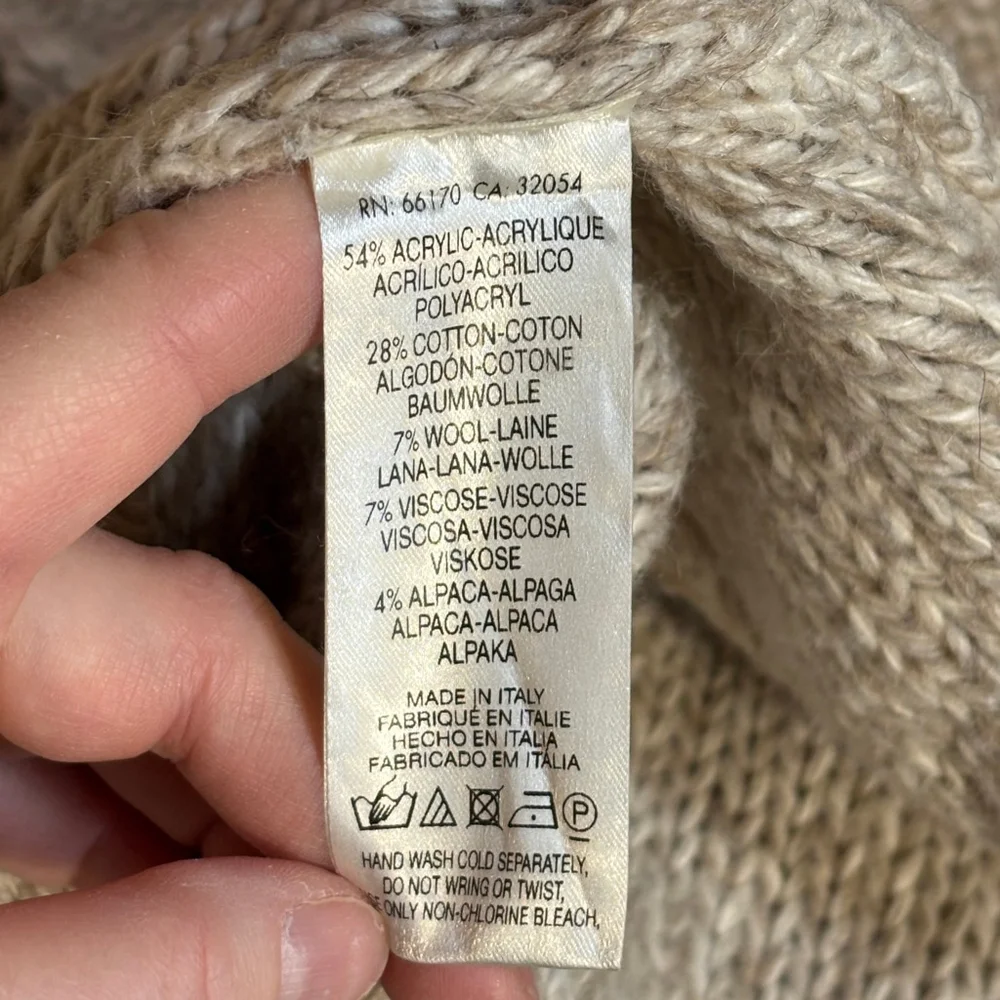 Anthropologie Moth Turtleneck Sweater Brown Beige Women’s Small Alpaca Blend - Picture 13 of 15